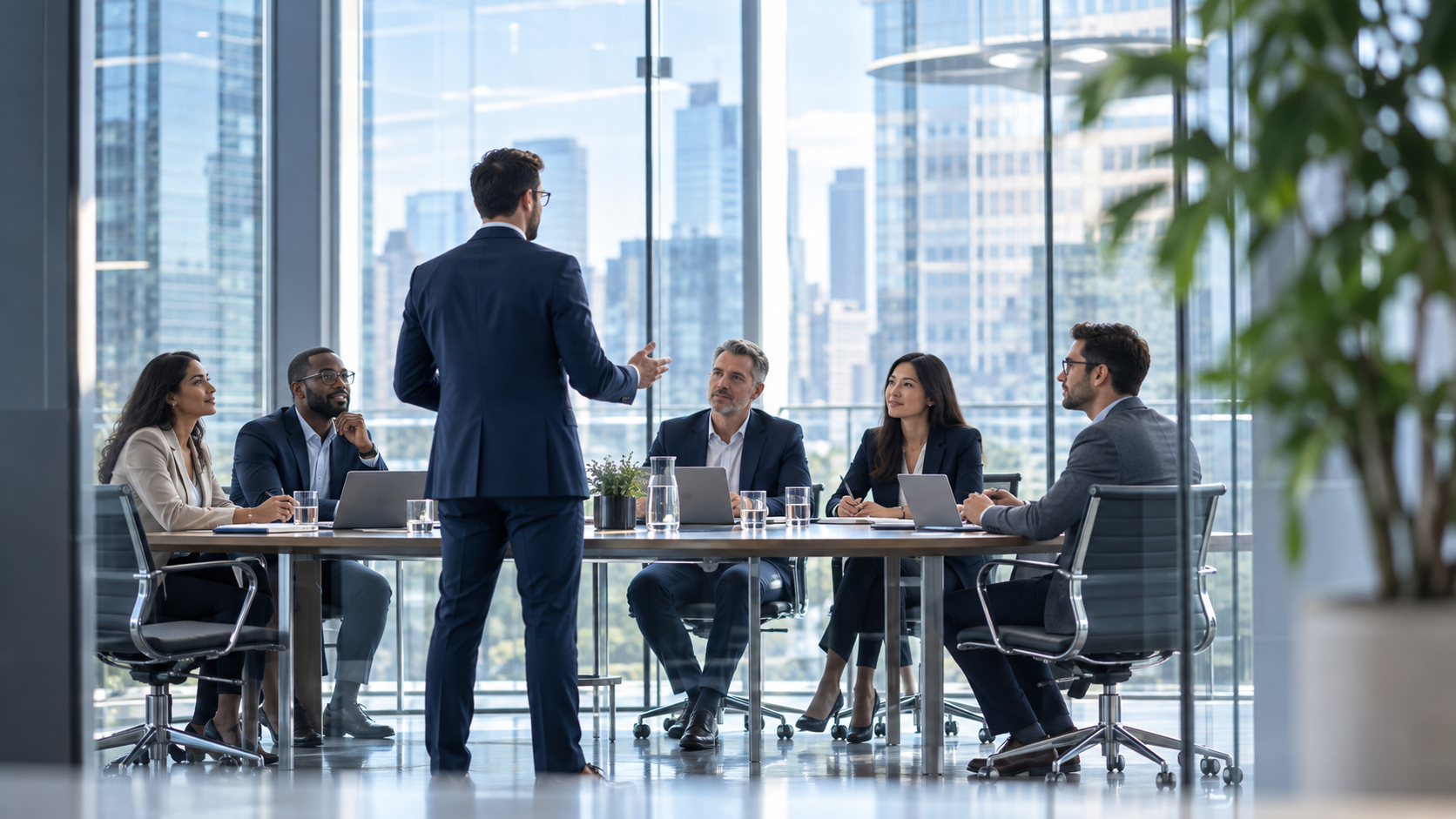 Equipo profesional en reunión de trabajo